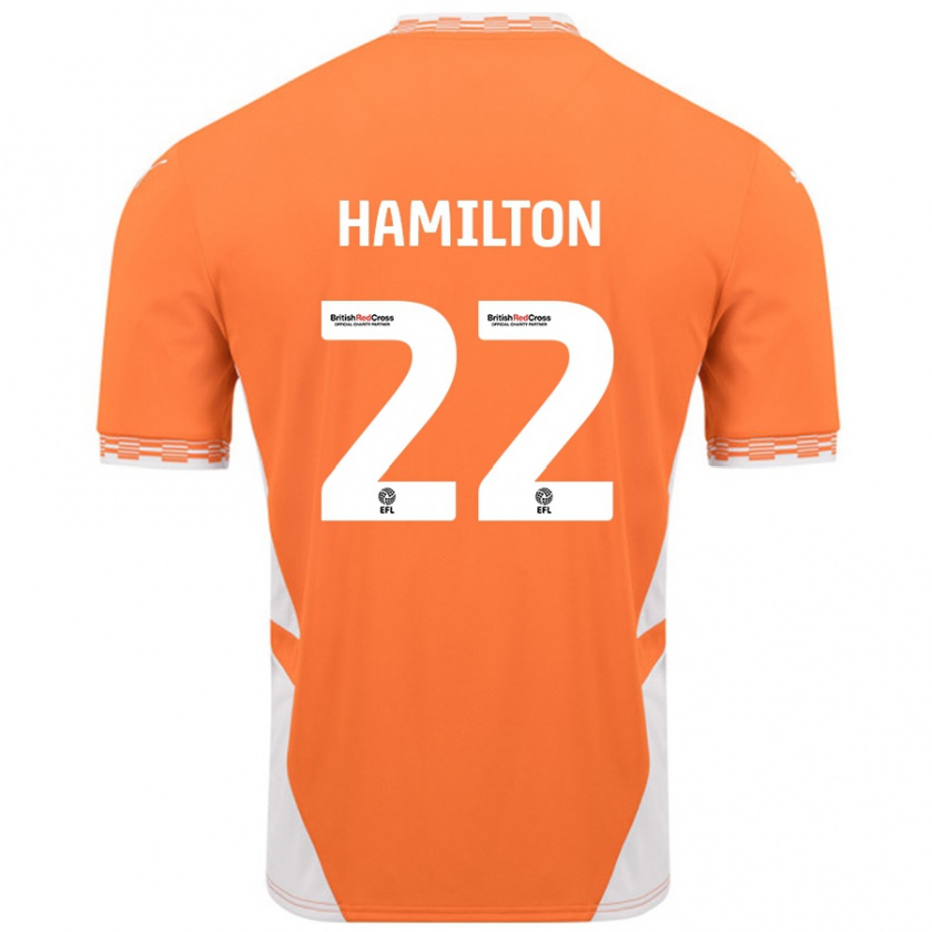 Kandiny Femme Maillot Cj Hamilton #22 Orange Blanc Tenues Domicile 2024/25 T-Shirt