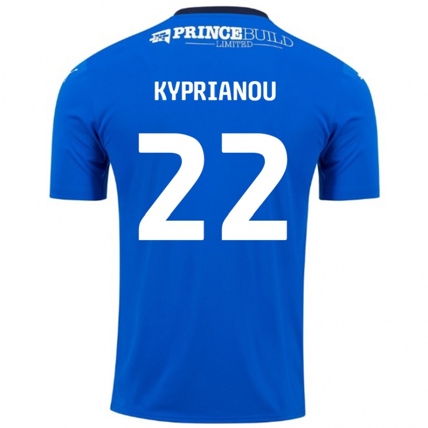 Kandiny Femme Maillot Hector Kyprianou #22 Bleu Blanc Tenues Domicile 2024/25 T-Shirt