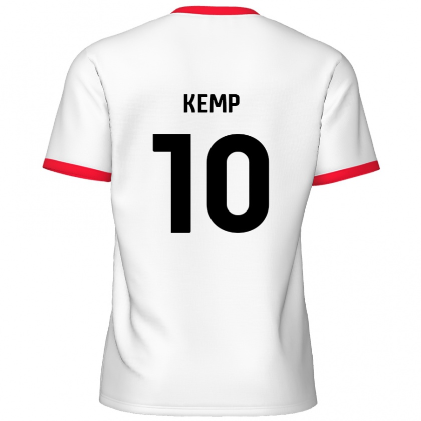 Kandiny Femme Maillot Dan Kemp #10 Blanc Rouge Tenues Domicile 2024/25 T-Shirt