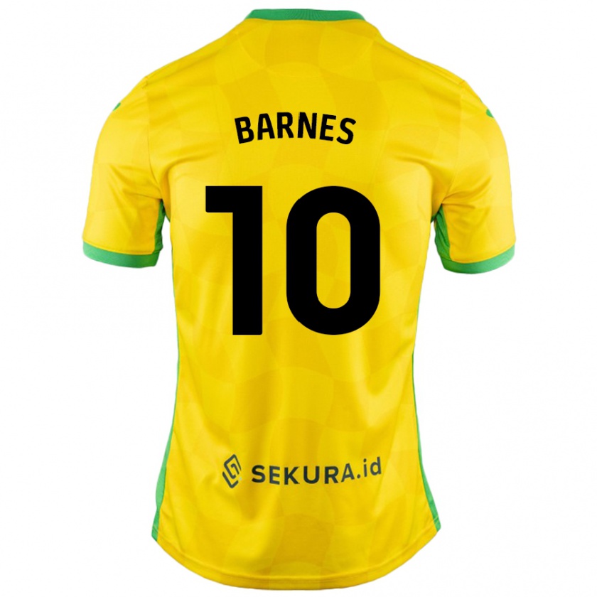 Kandiny Femme Maillot Ashley Barnes #10 Jaune Vert Tenues Domicile 2024/25 T-Shirt