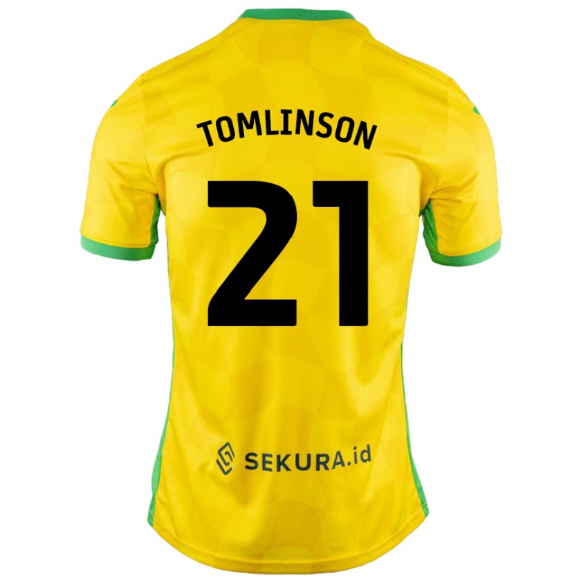 Kandiny Femme Maillot Lauren Tomlinson #21 Jaune Vert Tenues Domicile 2024/25 T-Shirt