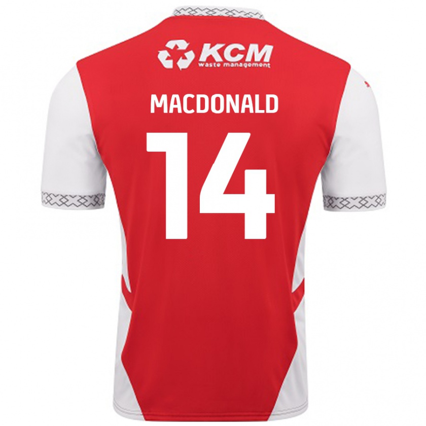 Kandiny Femme Maillot Alex Macdonald #14 Rouge Blanc Tenues Domicile 2024/25 T-Shirt