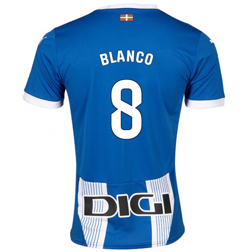 Kandiny Femme Maillot Antonio Blanco #8 Bleu Tenues Domicile 2024/25 T-Shirt