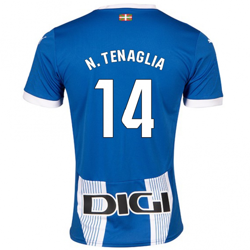 Kandiny Femme Maillot Nahuel Tenaglia #14 Bleu Tenues Domicile 2024/25 T-Shirt