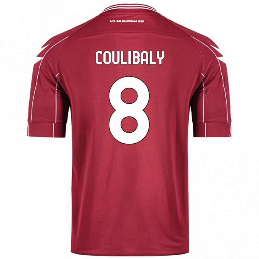 Kandiny Femme Maillot Mamadou Coulibaly #8 Bordeaux Tenues Domicile 2024/25 T-Shirt