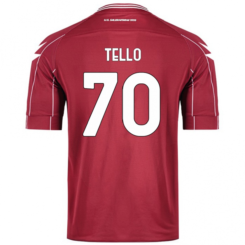 Kandiny Femme Maillot Andrés Tello #70 Bordeaux Tenues Domicile 2024/25 T-Shirt