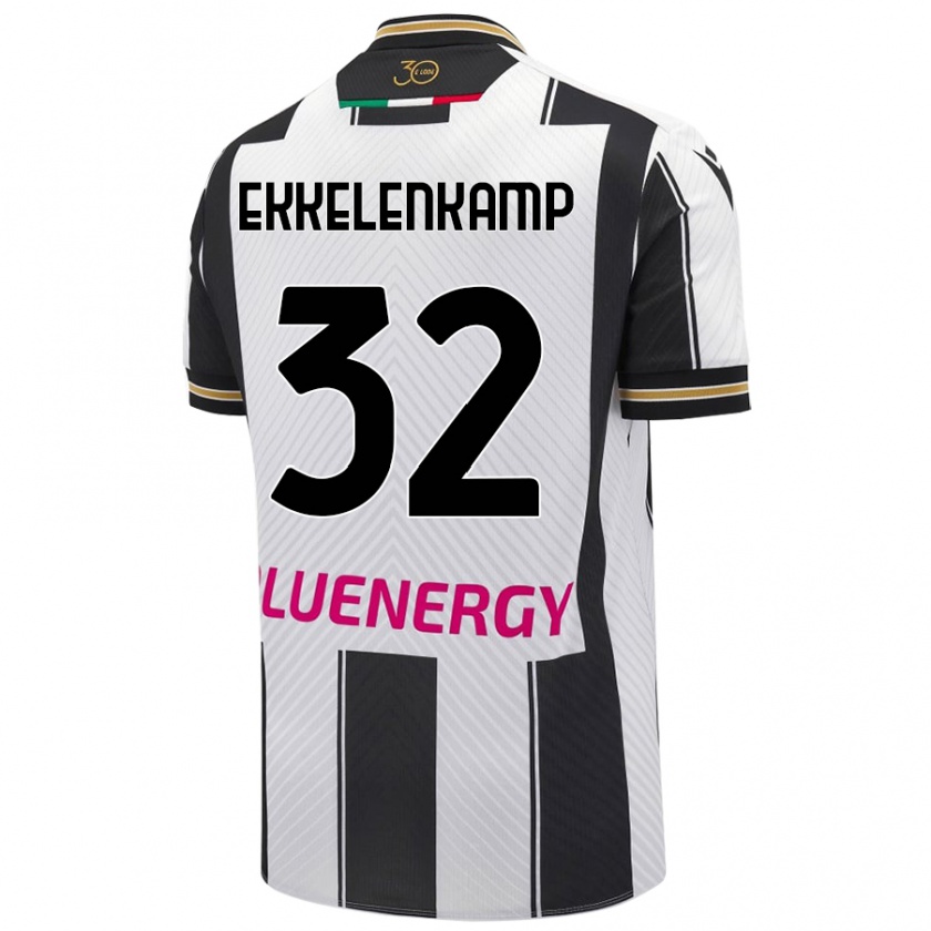 Kandiny Femme Maillot Jurgen Ekkelenkamp #32 Blanc Noir Tenues Domicile 2024/25 T-Shirt