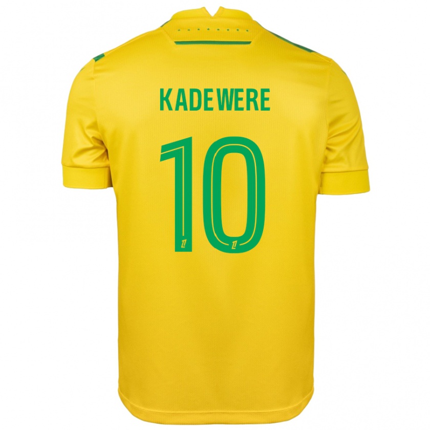 Kandiny Femme Maillot Tino Kadewere #10 Jaune Vert Tenues Domicile 2024/25 T-Shirt