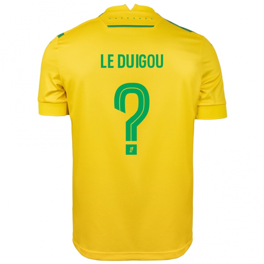 Kandiny Femme Maillot Daniel Le Duigou #0 Jaune Vert Tenues Domicile 2024/25 T-Shirt