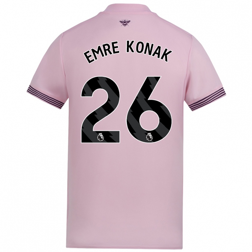 Kandiny Femme Maillot Yunus Emre Konak #26 Rose Tenues Extérieur 2024/25 T-Shirt