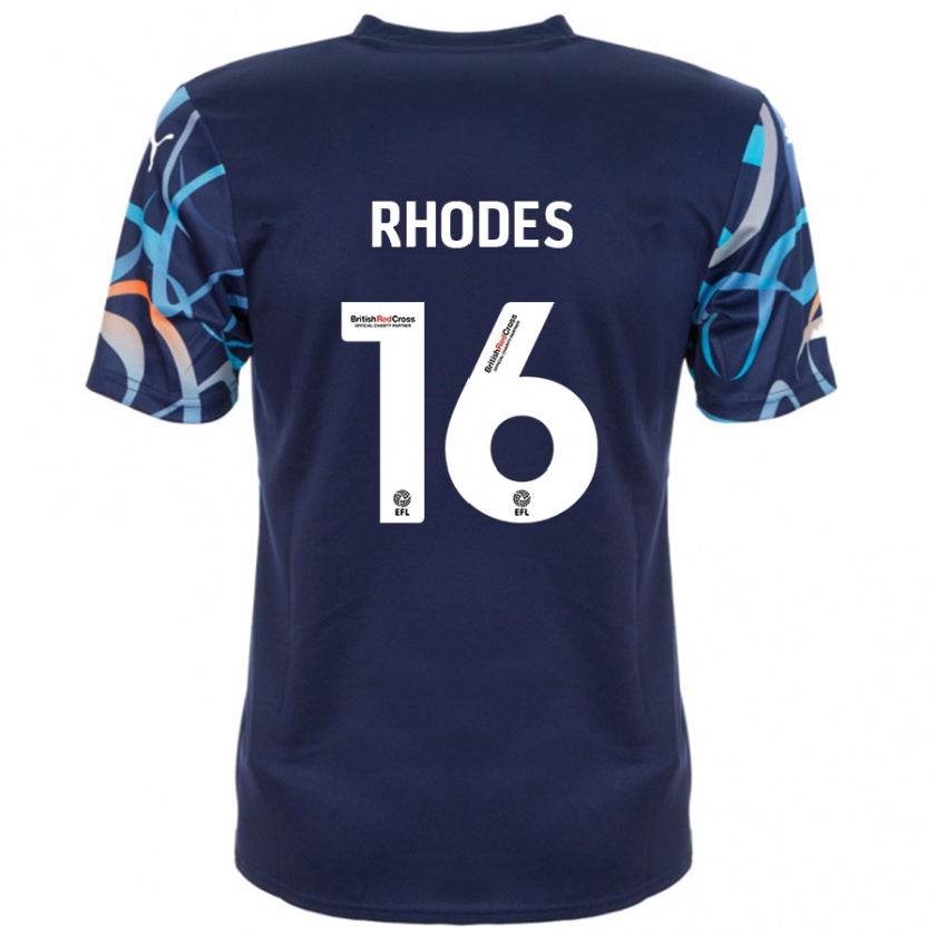 Kandiny Femme Maillot Jordan Rhodes #16 Bleu Marine Tenues Extérieur 2024/25 T-Shirt