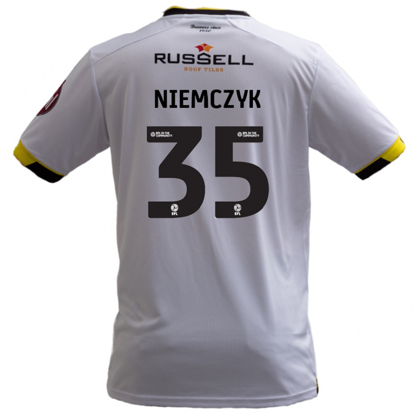 Kandiny Femme Maillot Jakub Niemczyk #35 Blanc Tenues Extérieur 2024/25 T-Shirt