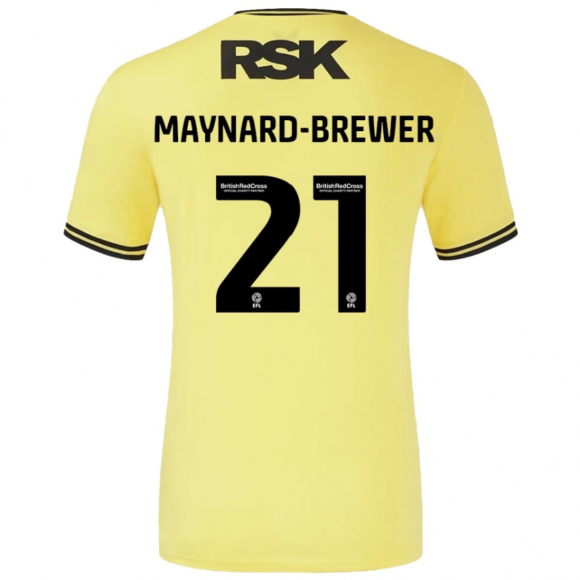 Kandiny Femme Maillot Ashley Maynard-Brewer #21 Jaune Noir Tenues Extérieur 2024/25 T-Shirt