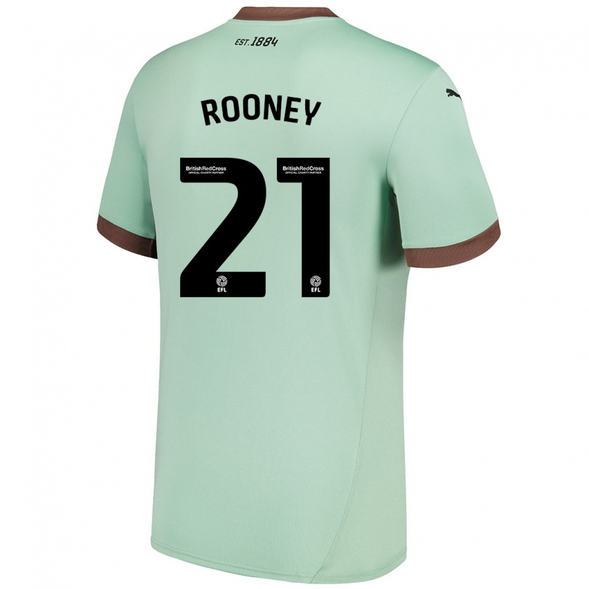 Kandiny Femme Maillot Jake Rooney #21 Vert Pâle Tenues Extérieur 2024/25 T-Shirt