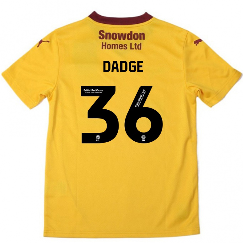 Kandiny Femme Maillot James Dadge #36 Orange Bordeaux Tenues Extérieur 2024/25 T-Shirt