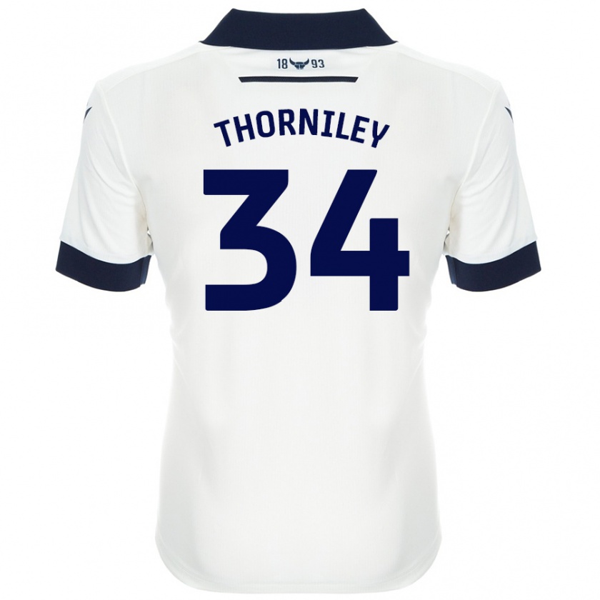 Kandiny Femme Maillot Jordan Thorniley #34 Blanc Bleu Marine Tenues Extérieur 2024/25 T-Shirt