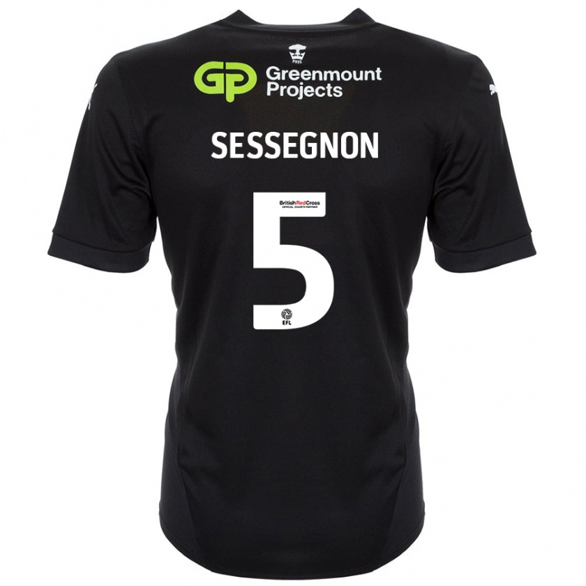 Kandiny Femme Maillot Steven Sessegnon #5 Noir Tenues Extérieur 2024/25 T-Shirt