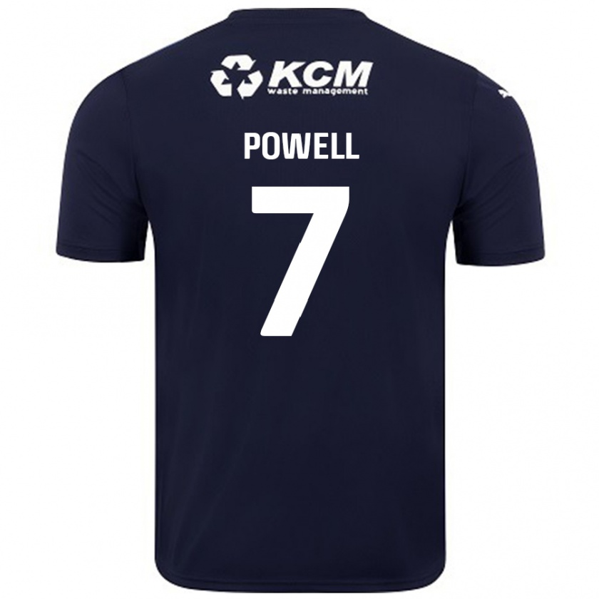 Kandiny Femme Maillot Joe Powell #7 Bleu Marine Tenues Extérieur 2024/25 T-Shirt