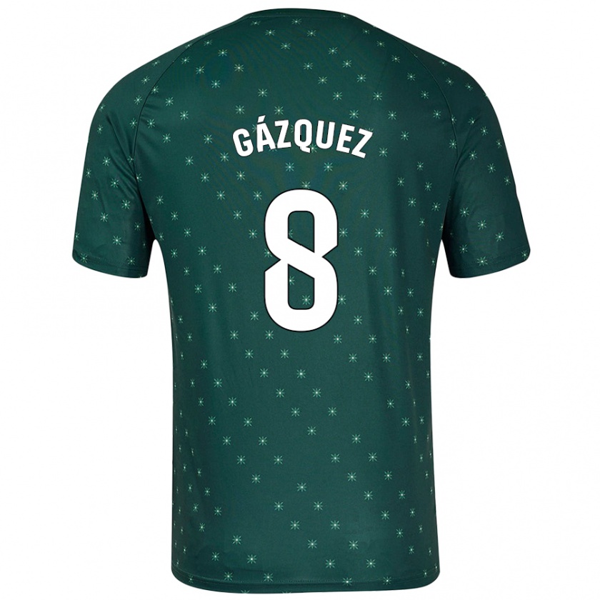 Kandiny Femme Maillot Joan Gázquez #8 Vert Foncé Tenues Extérieur 2024/25 T-Shirt