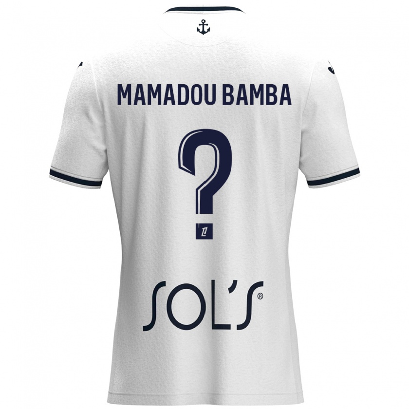 Kandiny Femme Maillot Ben Mamadou Bamba #0 Blanc Bleu Foncé Tenues Extérieur 2024/25 T-Shirt