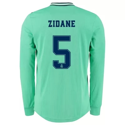 Homme Maillot Zinedine Zidane 5 Tenues Third Vert Manches Longues 2019/20 Chemise