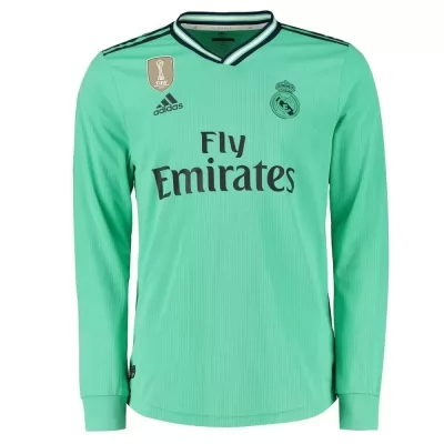 Homme Maillot Zinedine Zidane 5 Tenues Third Vert Manches Longues 2019/20 Chemise