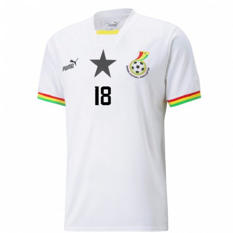 Kandiny Enfant Maillot Ghana Daniel Amartey #18 Blanc Tenues Domicile 22-24 T-shirt