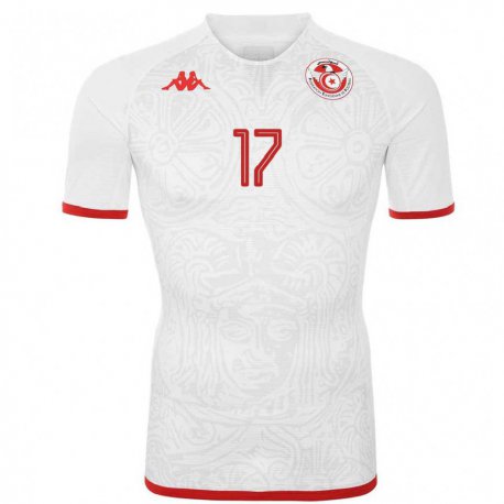 Kandiny Enfant Maillot Tunisie Ellyes Skhiri #17 Blanc Tenues Extérieur 22-24 T-shirt