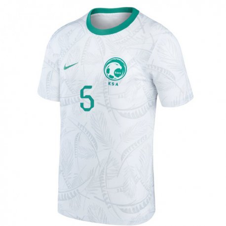 Kandiny Enfant Maillot Arabie Saoudite Lana Abdel Razzaq #5 Blanc Tenues Domicile 22-24 T-shirt