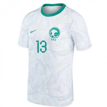 Kandiny Enfant Maillot Arabie Saoudite Farha Alshamrani #13 Blanc Tenues Domicile 22-24 T-shirt