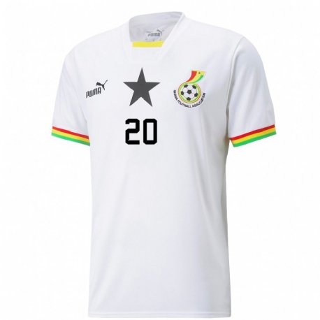 Kandiny Enfant Maillot Ghana Louisa Aniwaa #20 Blanc Tenues Domicile 22-24 T-shirt