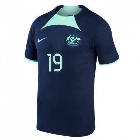 Kandiny Enfant Maillot Australie Katrina Gorry #19 Bleu Foncé Tenues Extérieur 22-24 T-shirt