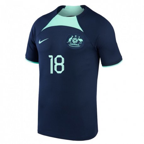 Kandiny Enfant Maillot Australie Nicholas Bilokapic #18 Bleu Foncé Tenues Extérieur 22-24 T-shirt