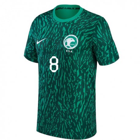 Kandiny Enfant Maillot Arabie Saoudite Layan Johari #8 Vert Foncé Tenues Extérieur 22-24 T-shirt