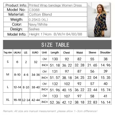 Kandiny - 2019 spring long sleeve V-neck fashion dress