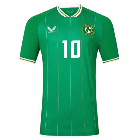 Kandiny Enfant Maillot Irlande Harry Vaughan #10 Vert Tenues Domicile 24-26 T-Shirt