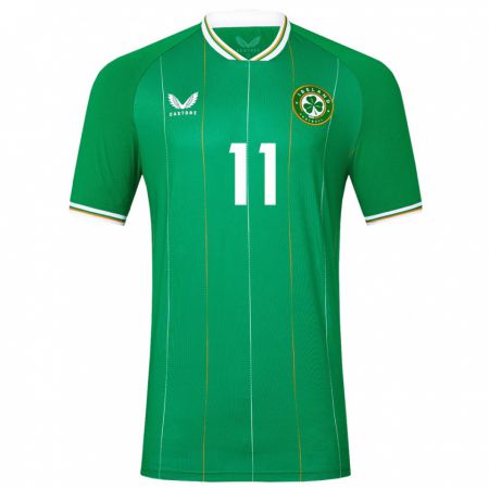 Kandiny Enfant Maillot Irlande Éabha O'mahony #11 Vert Tenues Domicile 24-26 T-Shirt