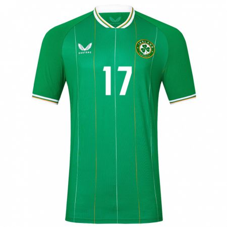 Kandiny Enfant Maillot Irlande Jamie Finn #17 Vert Tenues Domicile 24-26 T-Shirt