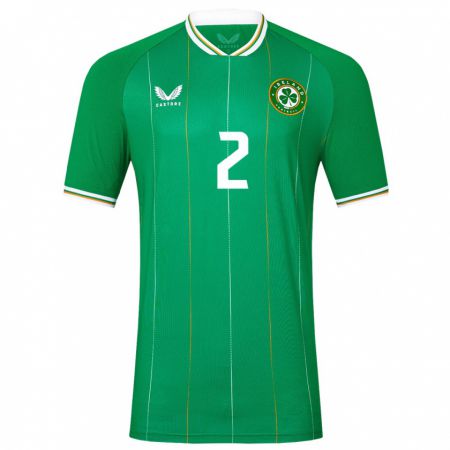 Kandiny Enfant Maillot Irlande James Abankwah #2 Vert Tenues Domicile 24-26 T-Shirt