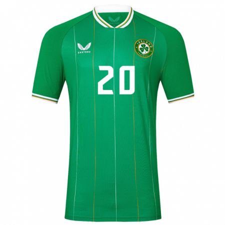 Kandiny Enfant Maillot Irlande Franco Umeh-Chibueze #20 Vert Tenues Domicile 24-26 T-Shirt