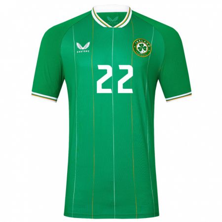 Kandiny Enfant Maillot Irlande Connor O'riordan #22 Vert Tenues Domicile 24-26 T-Shirt