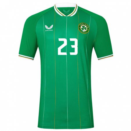 Kandiny Enfant Maillot Irlande Josh Keeley #23 Vert Tenues Domicile 24-26 T-Shirt