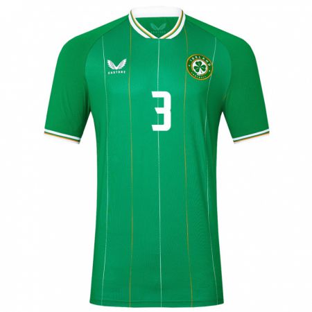 Kandiny Enfant Maillot Irlande Ryan Manning #3 Vert Tenues Domicile 24-26 T-Shirt