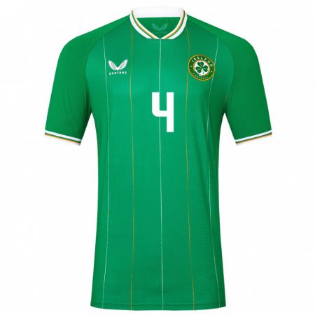 Kandiny Enfant Maillot Irlande Anselmo García Macnulty #4 Vert Tenues Domicile 24-26 T-Shirt