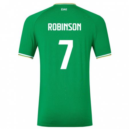 Kandiny Enfant Maillot Irlande Callum Robinson #7 Vert Tenues Domicile 24-26 T-Shirt