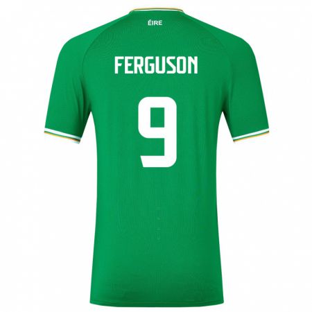 Kandiny Enfant Maillot Irlande Evan Ferguson #9 Vert Tenues Domicile 24-26 T-Shirt