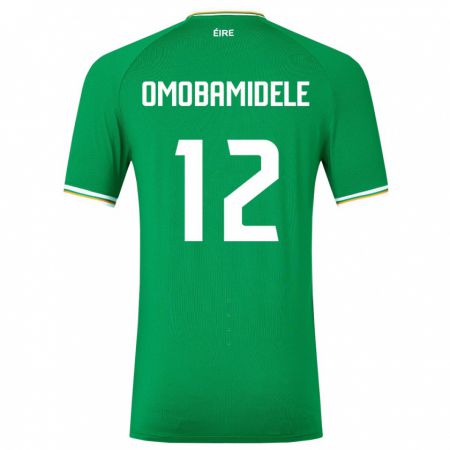 Kandiny Enfant Maillot Irlande Andrew Omobamidele #12 Vert Tenues Domicile 24-26 T-Shirt