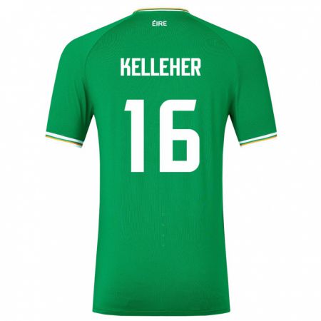 Kandiny Enfant Maillot Irlande Caoimhín Kelleher #16 Vert Tenues Domicile 24-26 T-Shirt