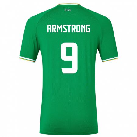 Kandiny Enfant Maillot Irlande Sinclair Armstrong #9 Vert Tenues Domicile 24-26 T-Shirt