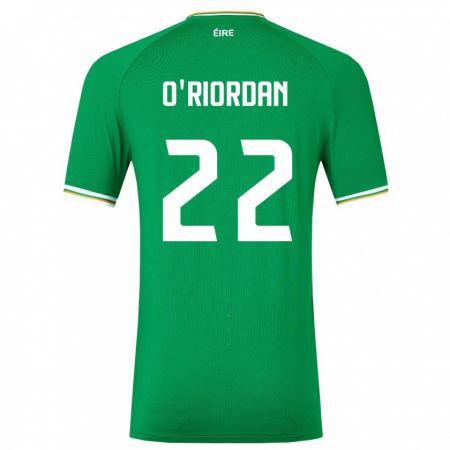 Kandiny Enfant Maillot Irlande Connor O'riordan #22 Vert Tenues Domicile 24-26 T-Shirt